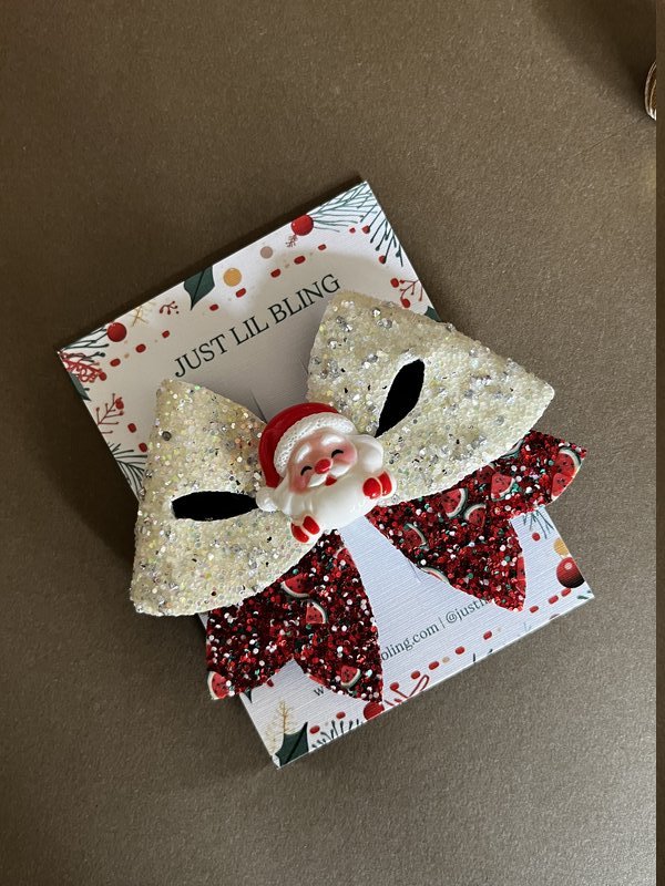 Glitter Bow Aligator Clip (Single)