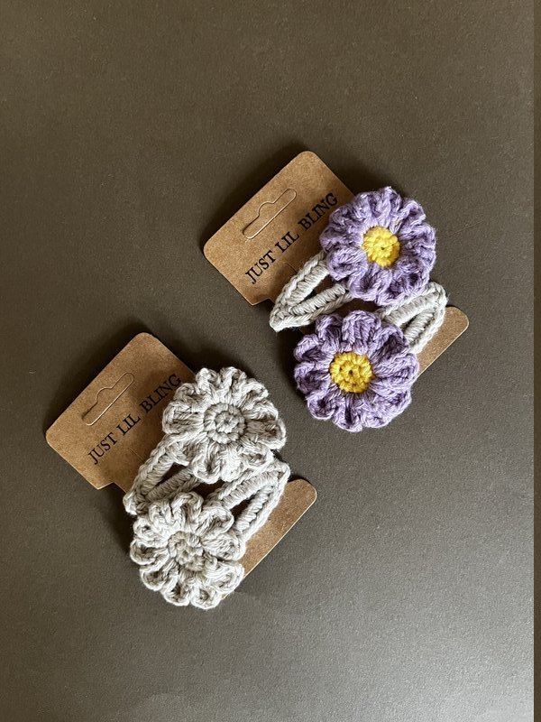 Jumbo Size Floral Snap Clips (Pair)