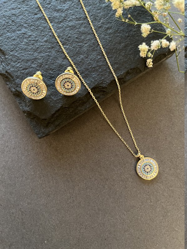 Mohini Studded Evil Eye Pendant Set