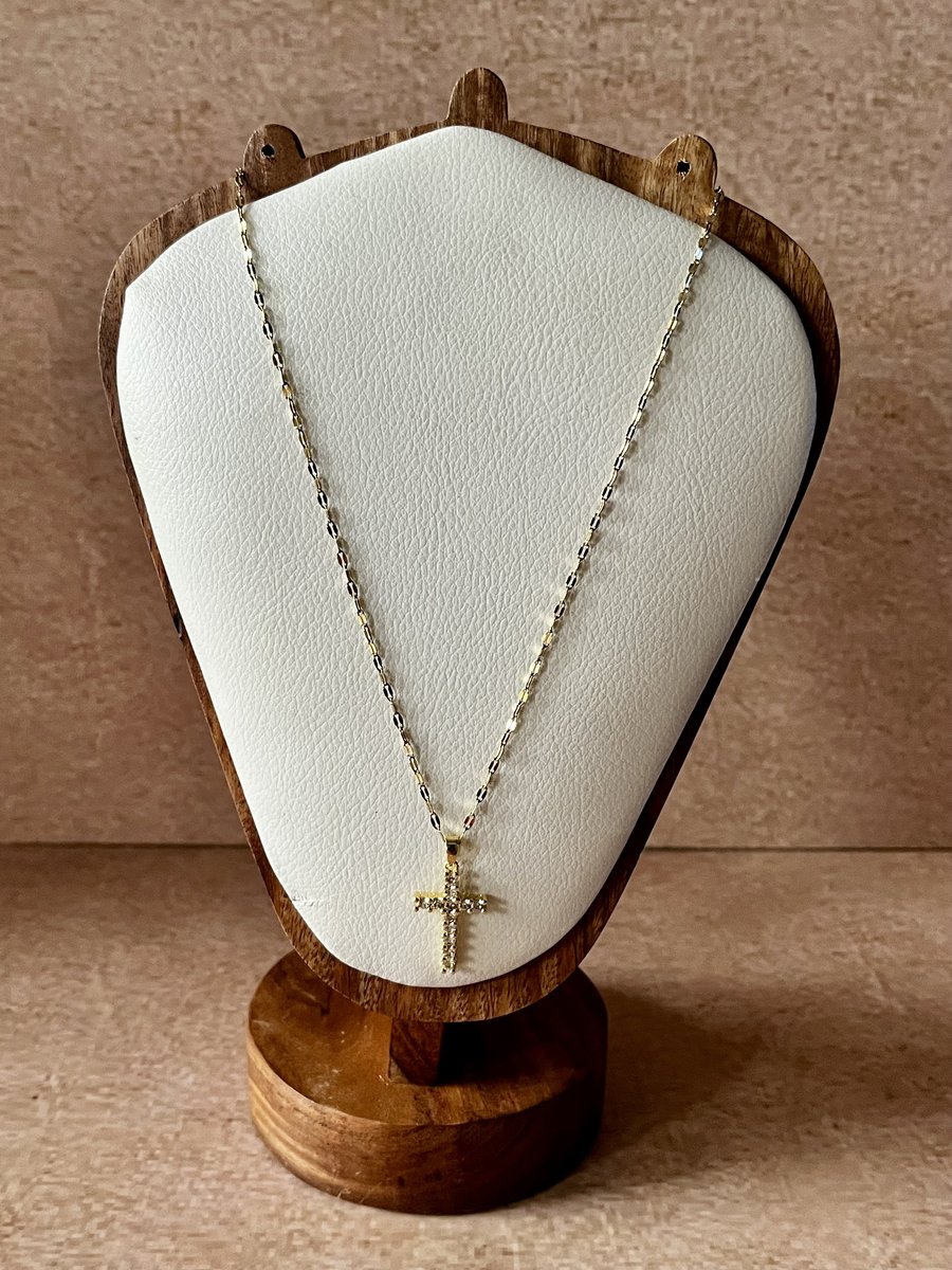Crossed Zircon Necklace 
