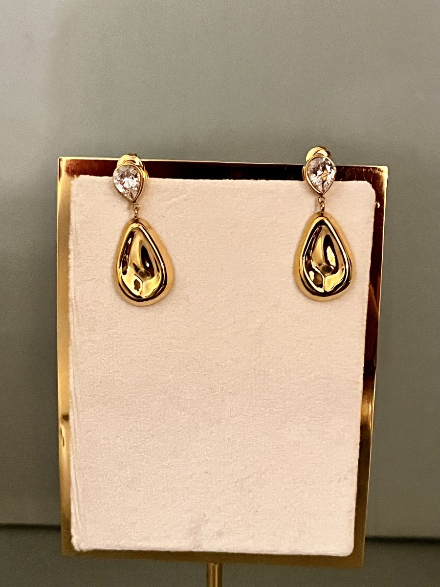 Hammered Teardrop Dangle Earrings
