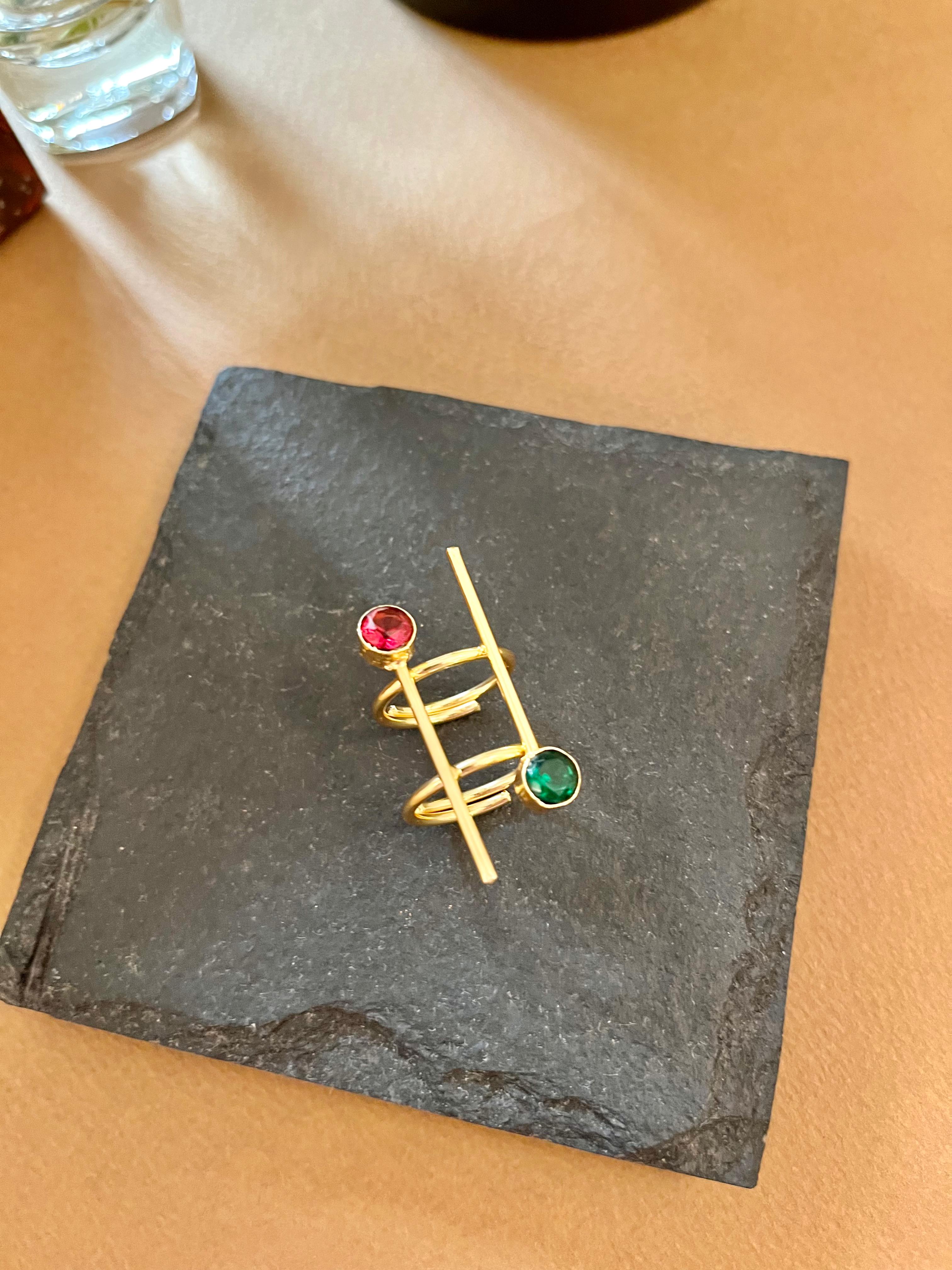 Pink & Green Ring