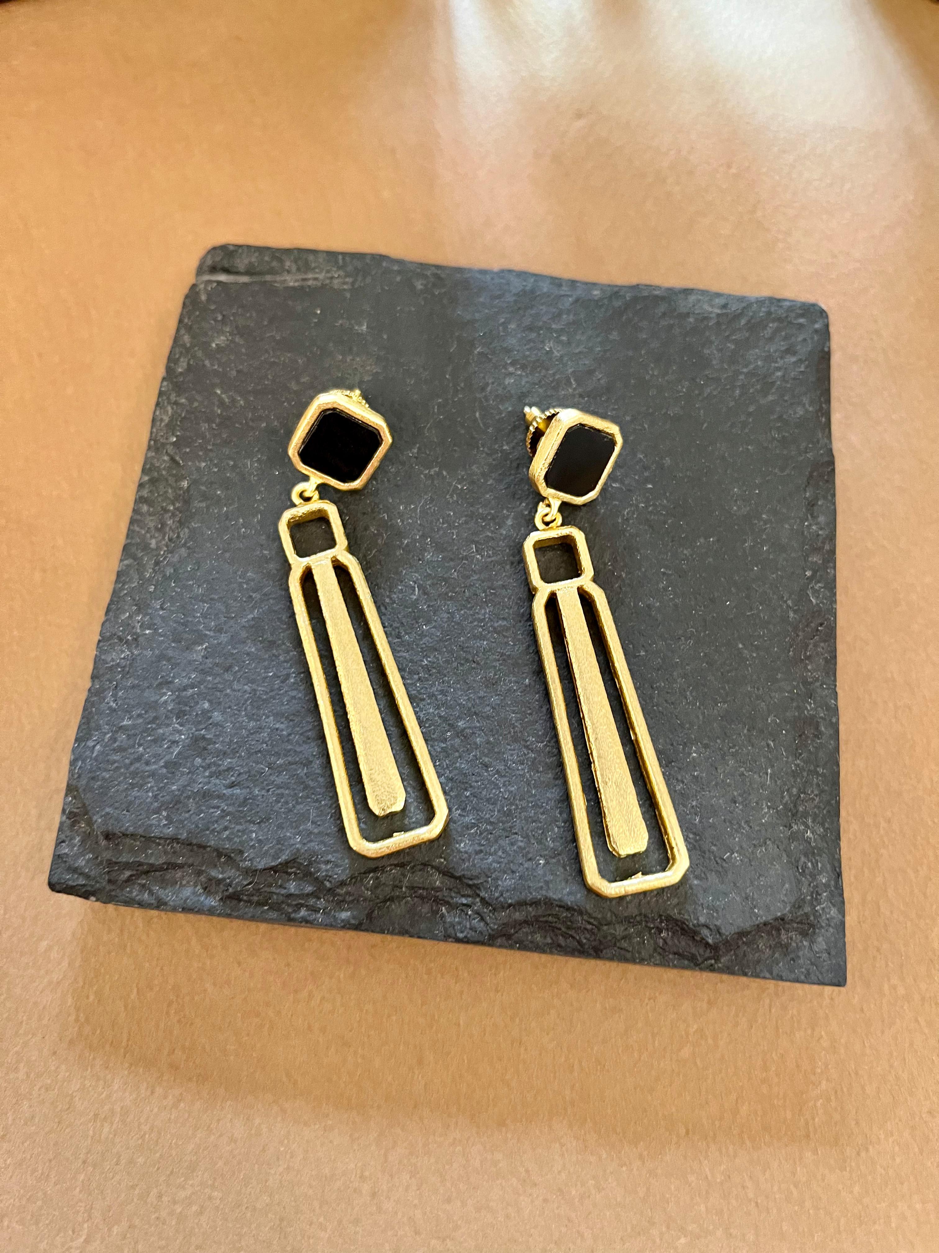 Black Long Earrings
