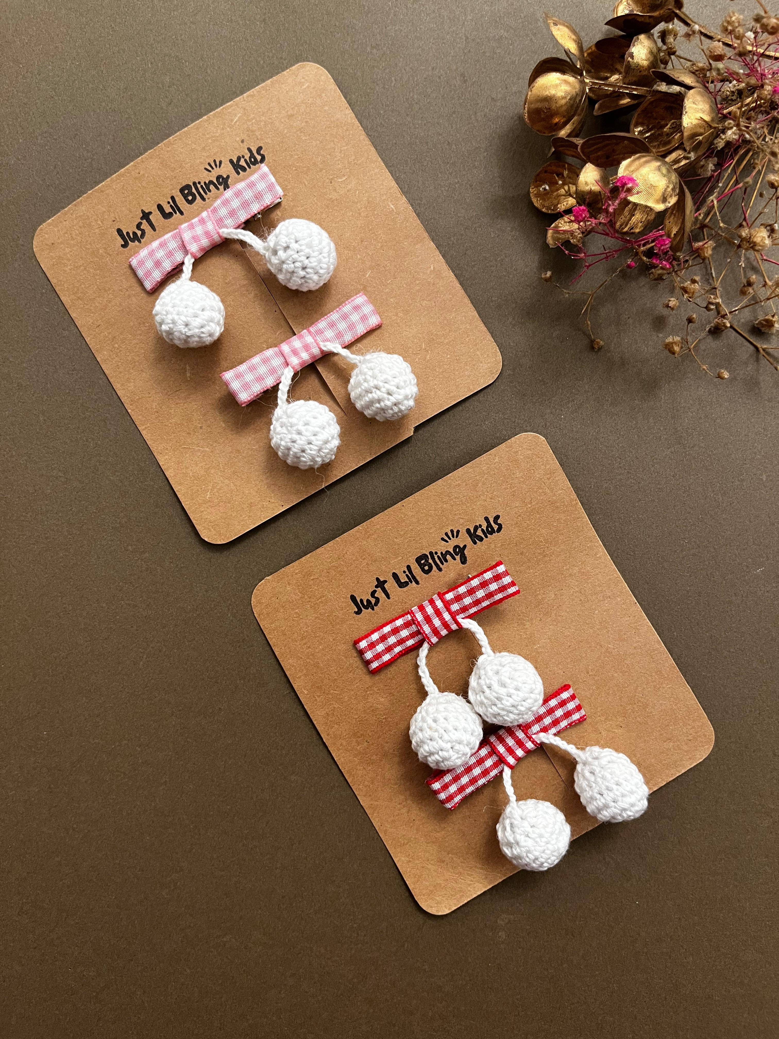 Checkred Cherry Aligator Clips (Pair)